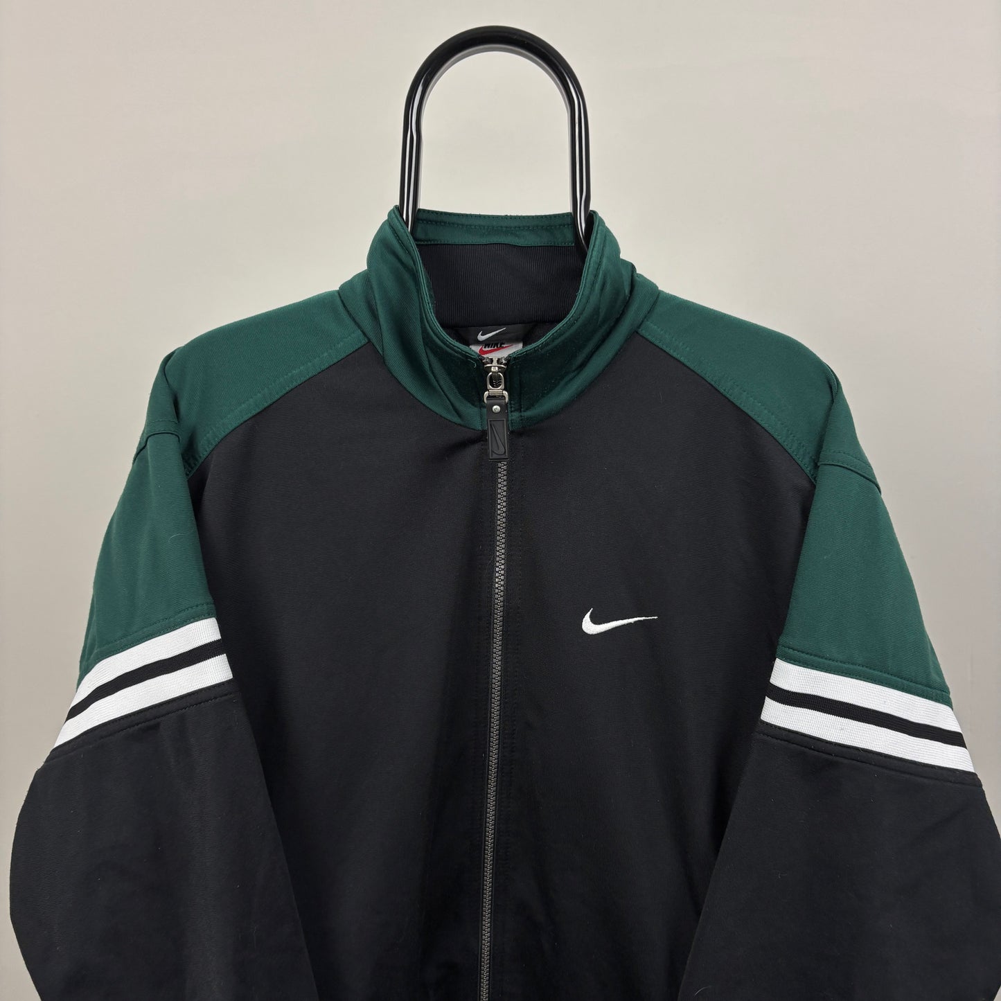 90s Nike Windbreaker Track Jacket Black Small