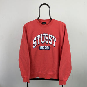 Retro 00s Stussy Sweatshirt Red Small