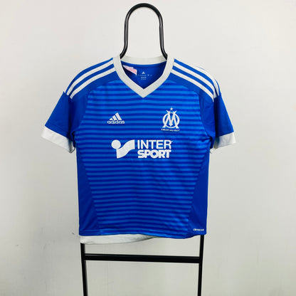 00s Adidas Olympic Marseille Football Shirt T-Shirt Blue XS