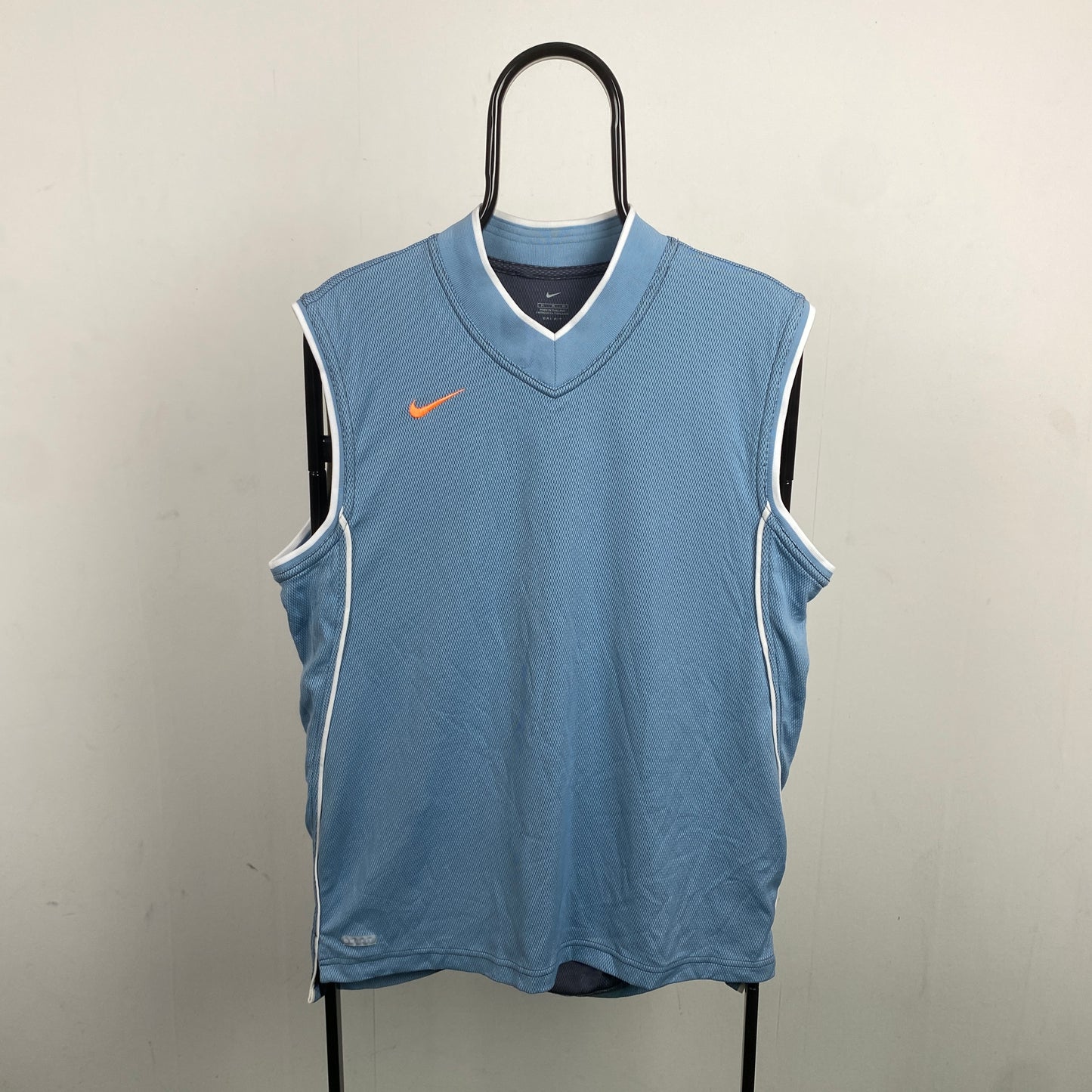 90s Nike Piping Basketball T-Shirt Blue Medium