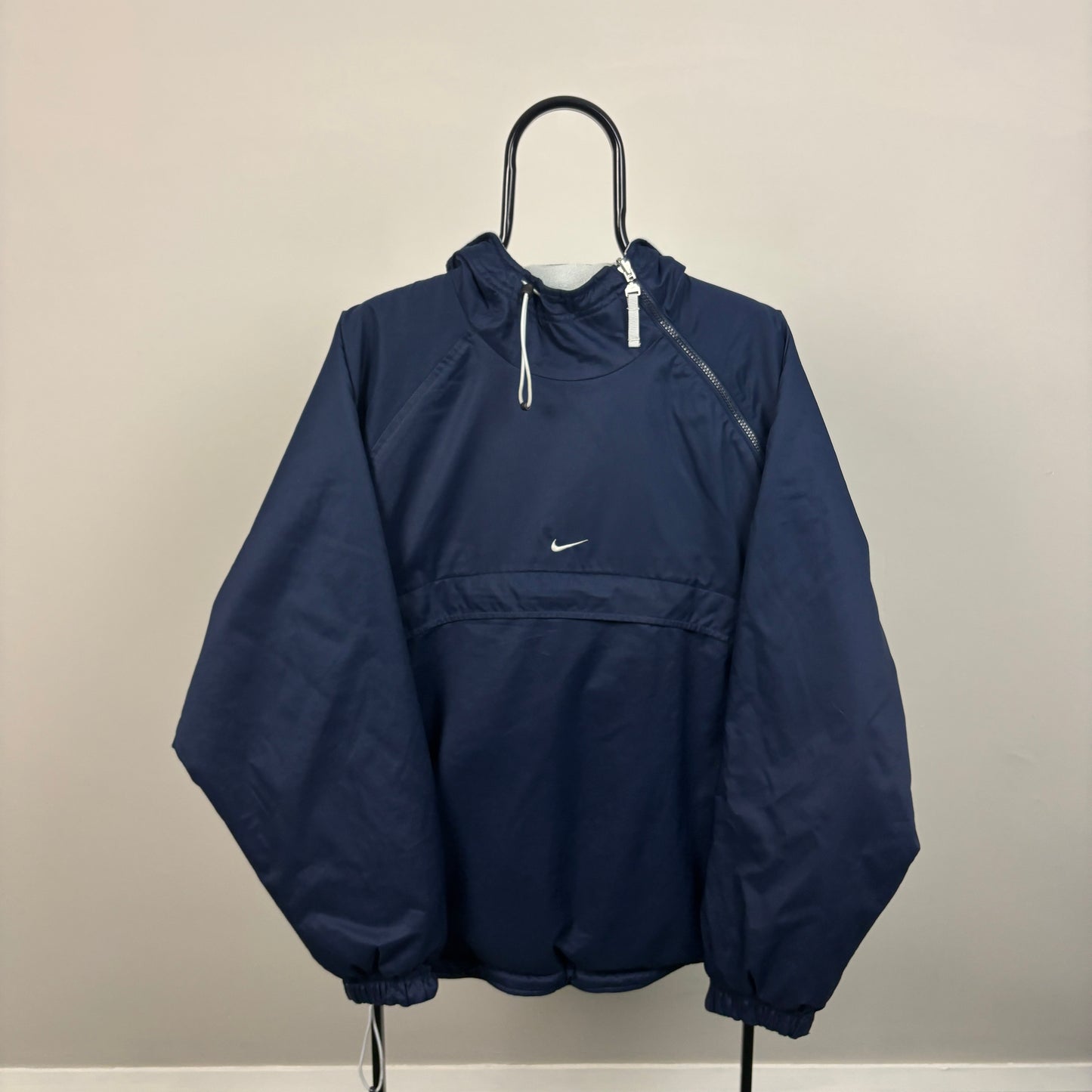 00s Nike Reversible Side Winder Fleece Coat Jacket Blue Medium