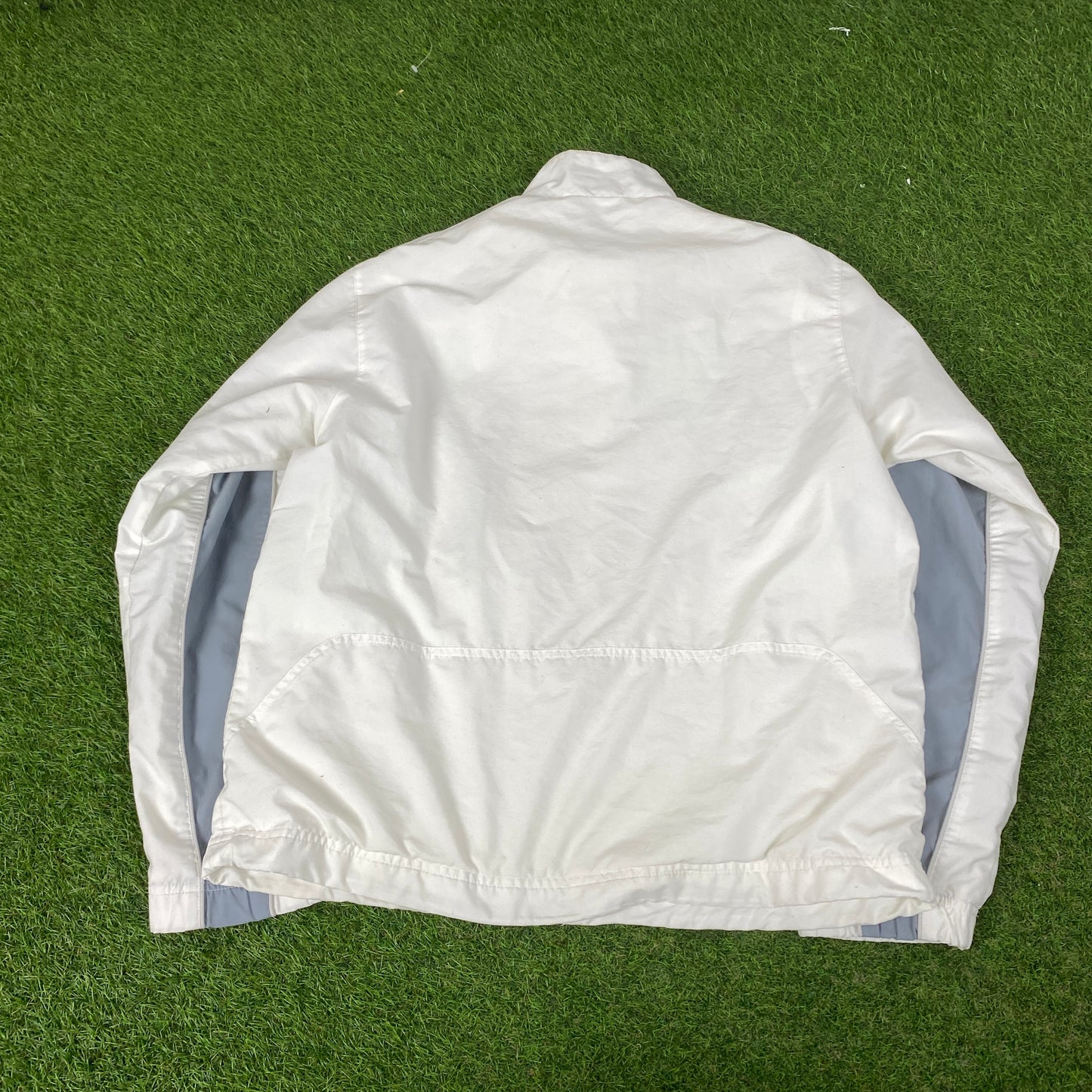 00s Nike Piping Windbreaker Jacket + Joggers Set White Medium
