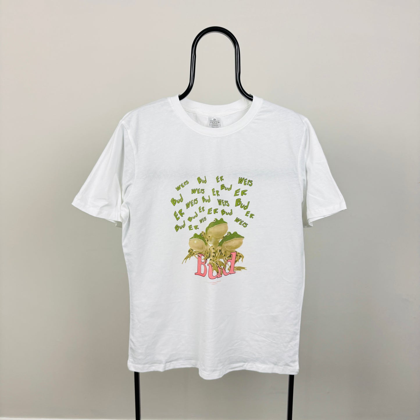 90s Budweiser Frog T-Shirt White Medium