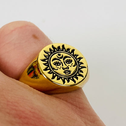 Retro Vintage Sun Ring Gold