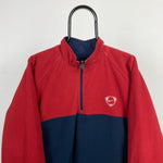 00s Nike Reversible Fleece Coat Jacket Red Blue XL
