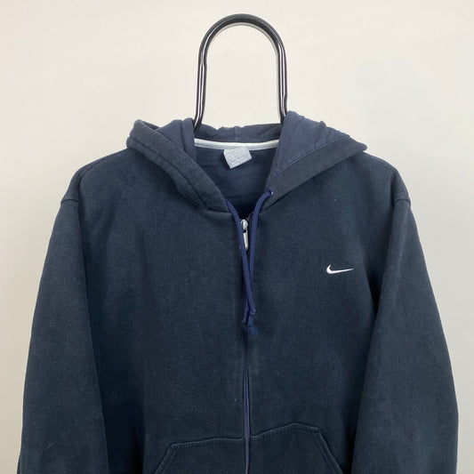 00s Nike Zip Hoodie Blue Large