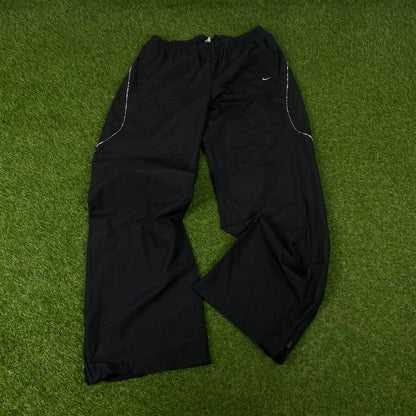 00s Nike Piping Tracksuit Jacket + Joggers Set Black Large