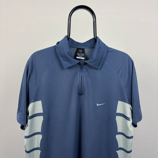 00s Nike Golf Polo Shirt T-Shirt Blue Large