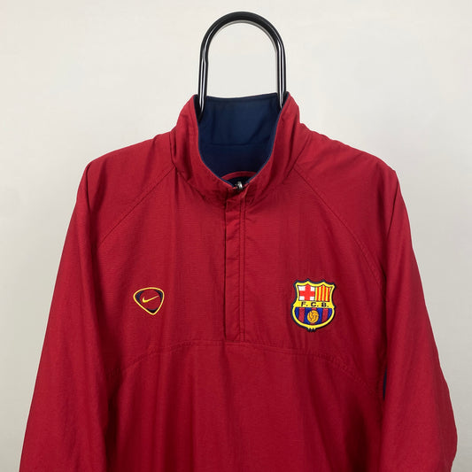00s Nike Barcelona Reversible Windbreaker Coat Jacket Red XL