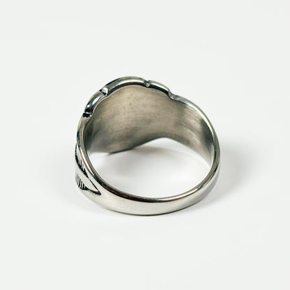 Vintage Knight Shield Ring Silver