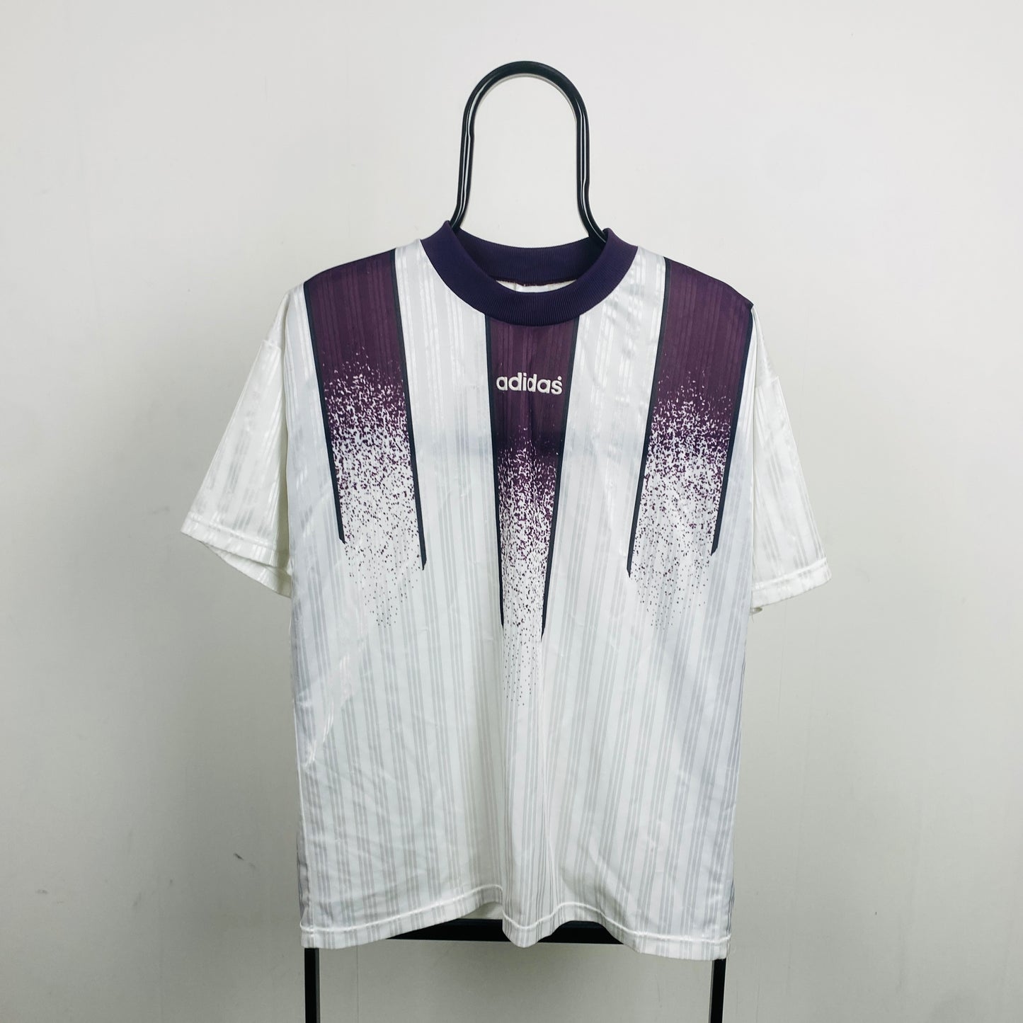 90s Adidas Football Shirt T-Shirt White Small