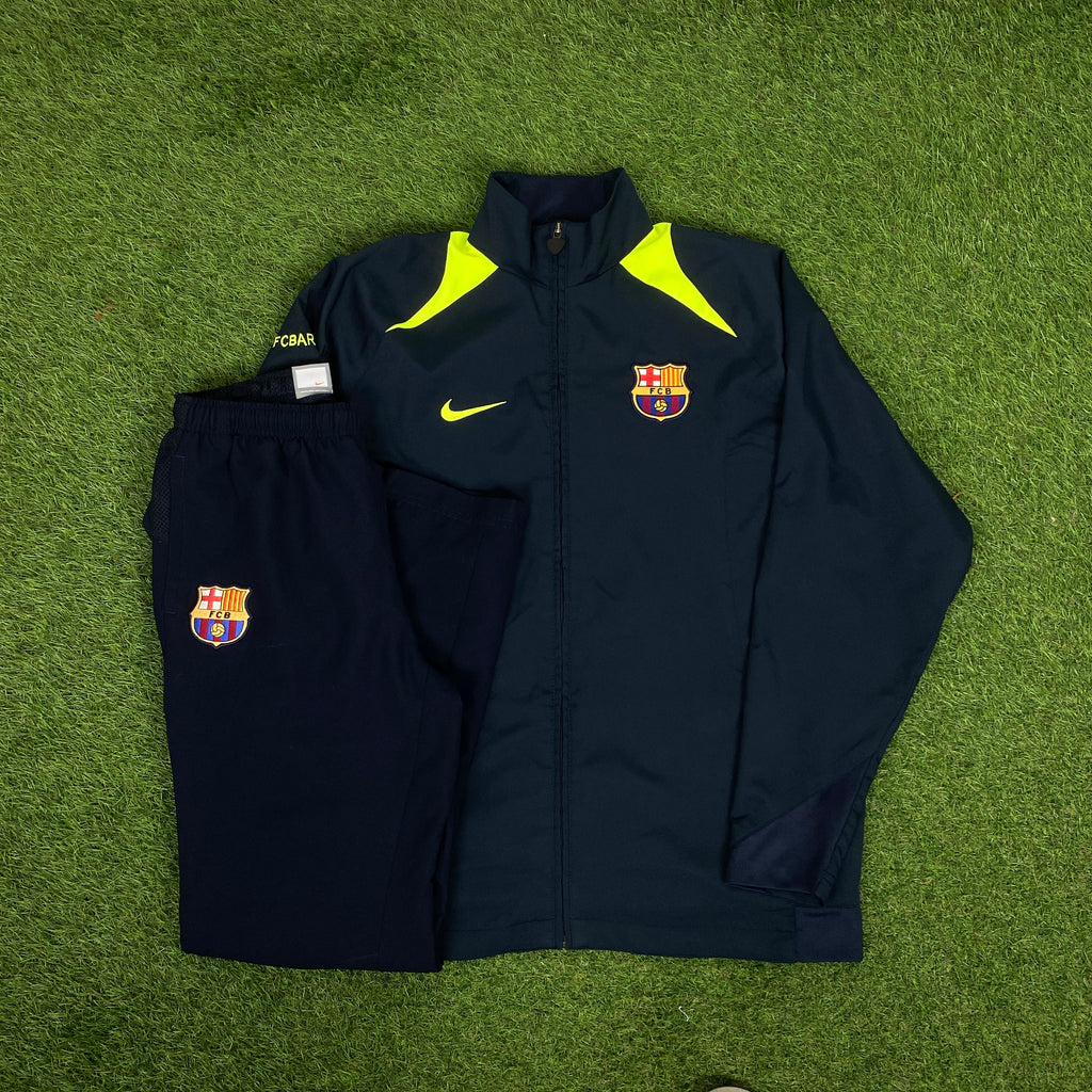 00s Nike Barcelona Tracksuit Jacket + Joggers Set Blue Small