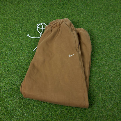 00s Nike Zip Pocket Cotton Joggers Brown Small