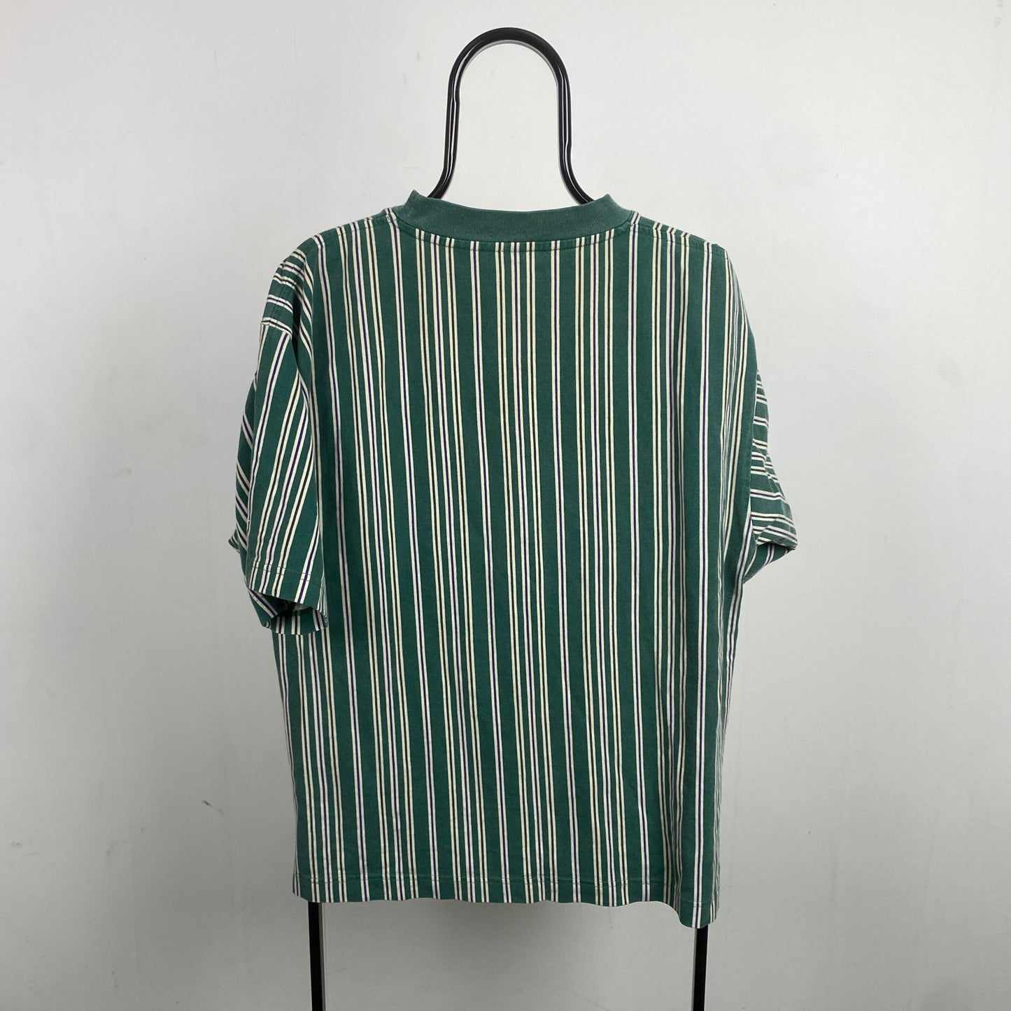 90s Nike Striped Shirt T-Shirt Green Large