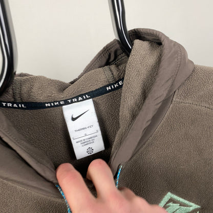 00s Nike Trail Fleece Hoodie Brown Large
