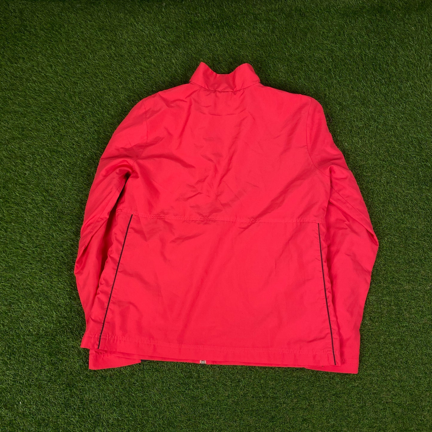 00s Nike Piping Windbreaker Tracksuit Set Jacket + Joggers Pink XL