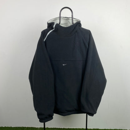 00s Nike Reversible Side Winder Fleece Coat Jacket Black XL