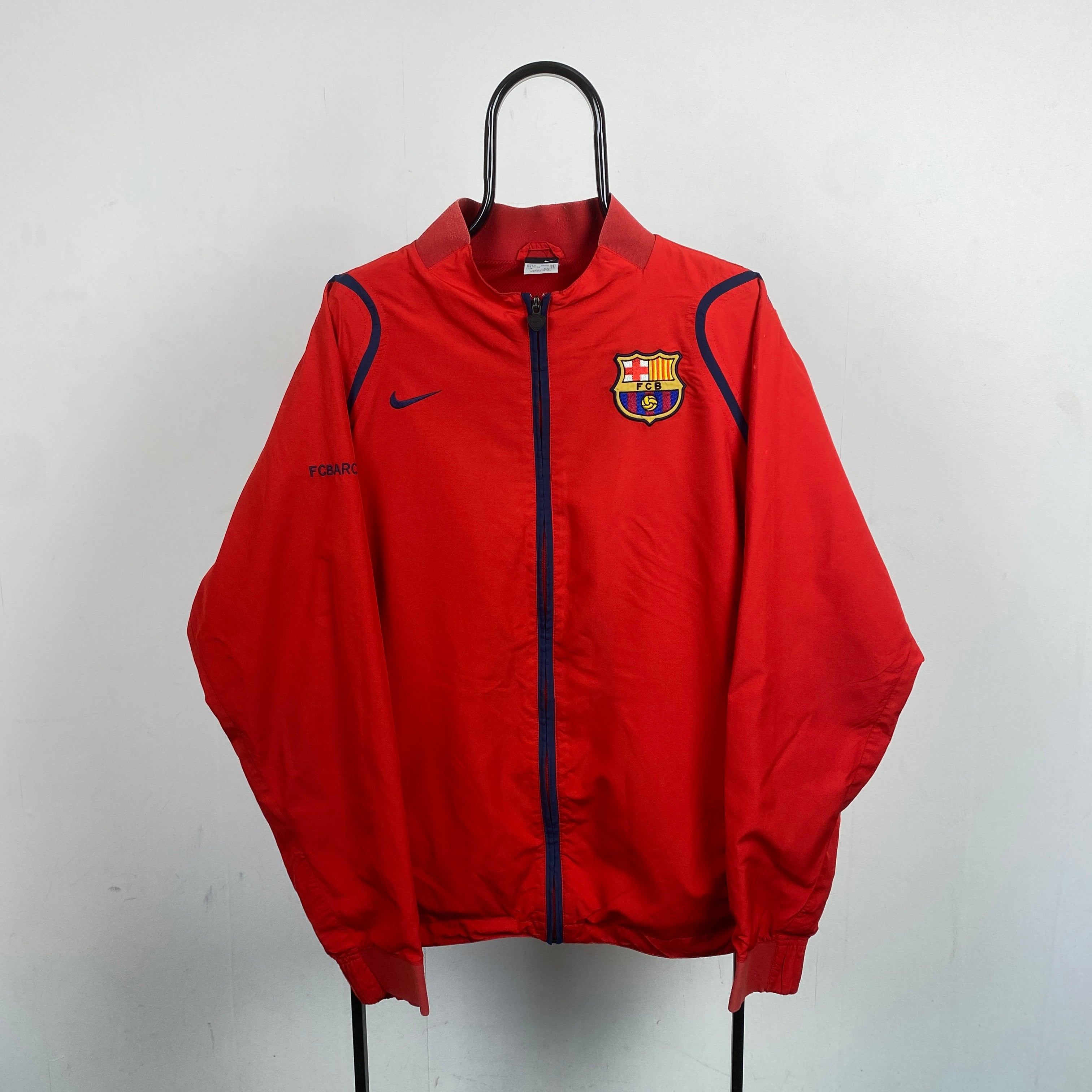 00s Nike Barcelona Windbreaker Jacket Red XL