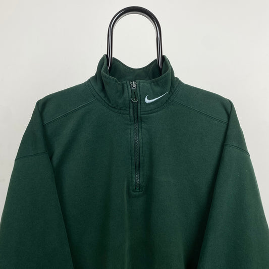 90s Nike 1/4 Zip Sweatshirt Green Medium