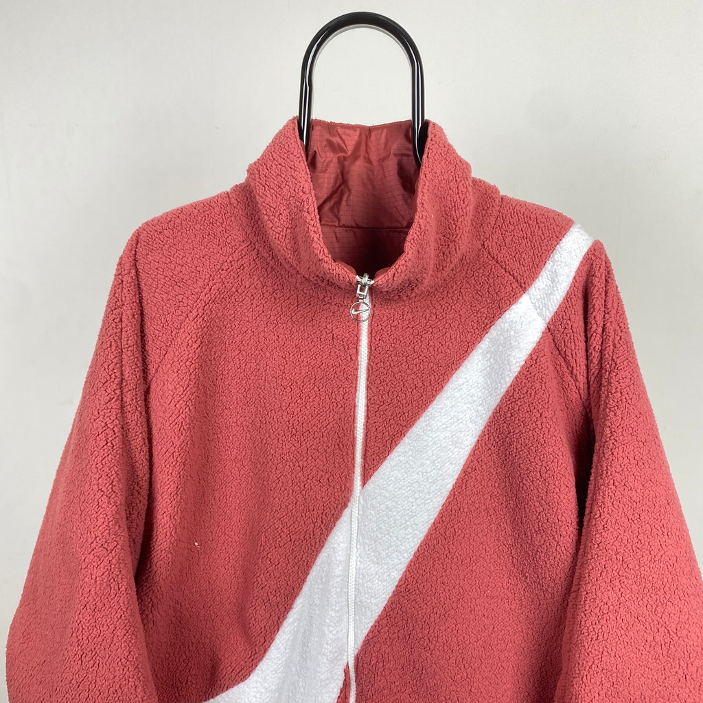 00s Nike Reversible Fleece Coat Jacket Pink XL