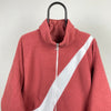 00s Nike Reversible Fleece Coat Jacket Pink Small