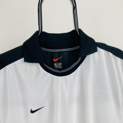 90s Nike Football Shirt T-Shirt White Large