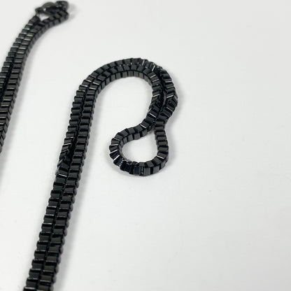 Micro Tennis Chain Necklace Black Steel