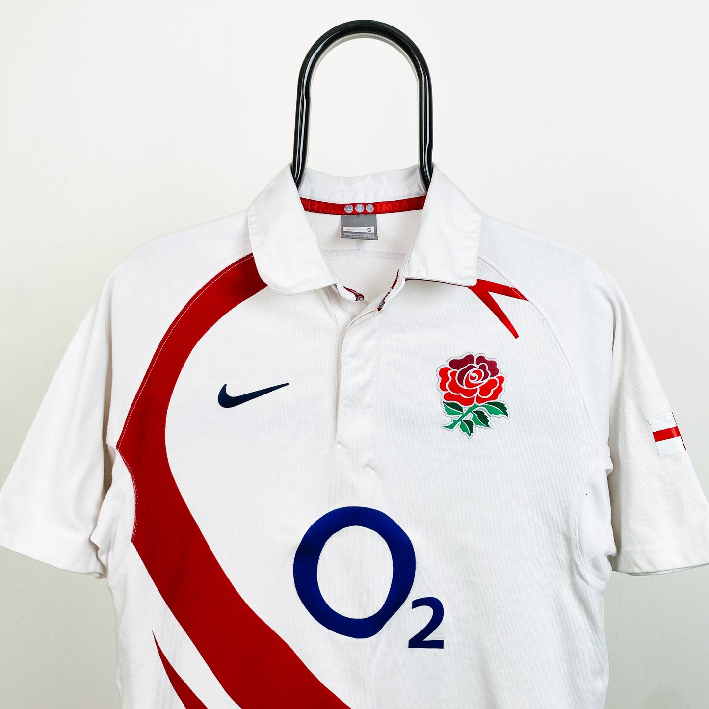 00s Nike England Rugby Shirt T-Shirt White Small