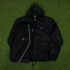 00s Nike Piping Tracksuit Jacket + Joggers Set Black Small