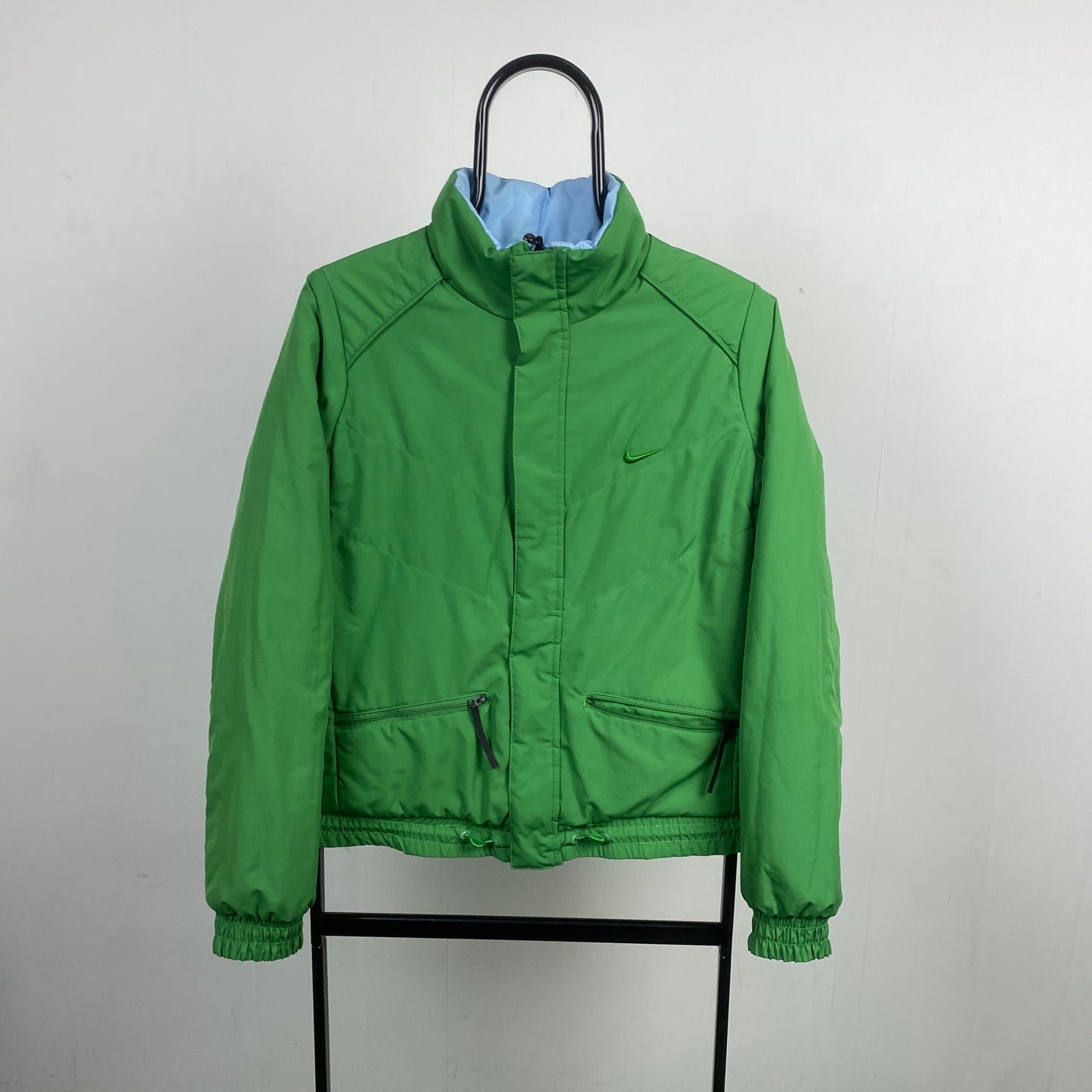 00s Nike Reversible Puffer Coat Jacket Blue Green Medium