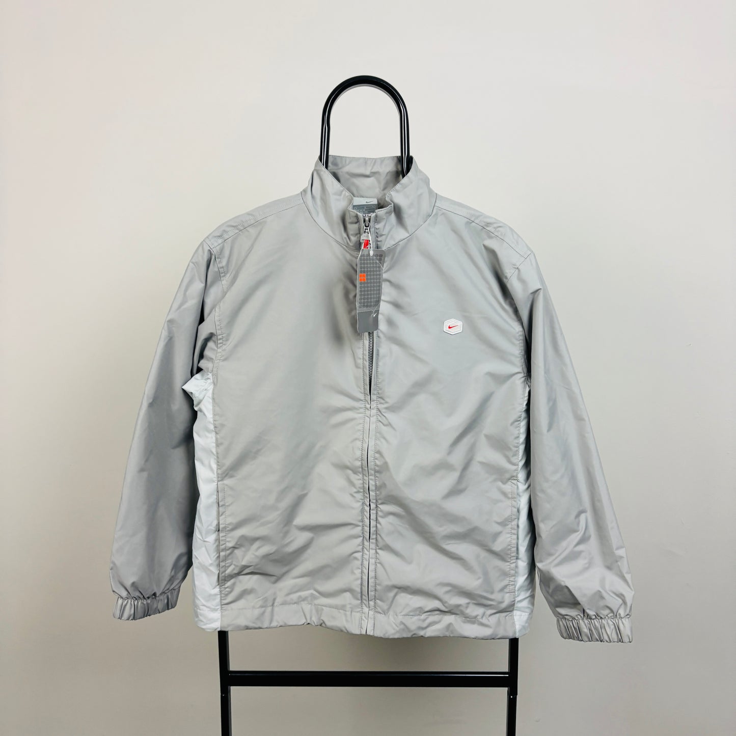 00s Nike Hex Windbreaker Jacket Grey XS