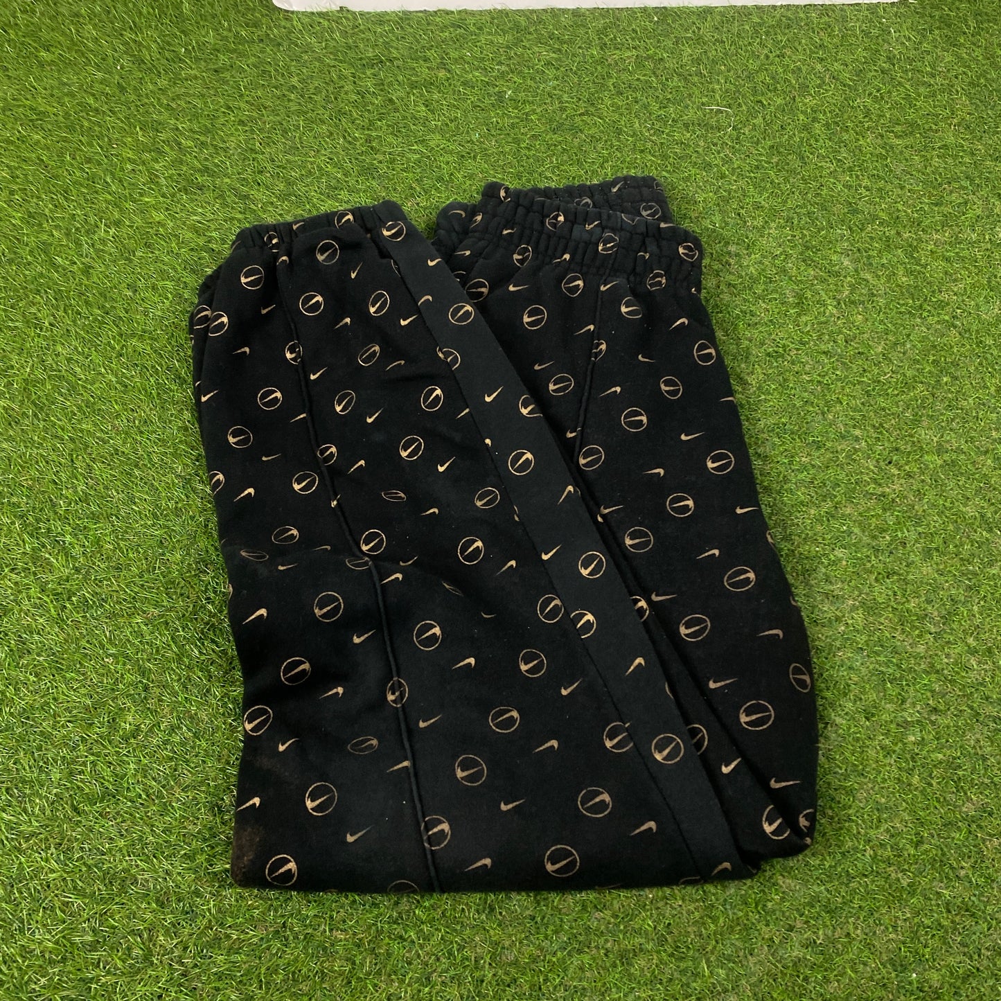 00s Nike Wide Leg Cotton Joggers Black Small