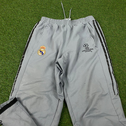 00s Adidas Real Madrid Joggers Grey Large