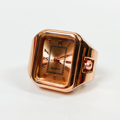 Retro Adjustable Watch Ring Rose Gold