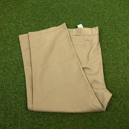 Retro Dickies Cargo Trousers Joggers Brown Large