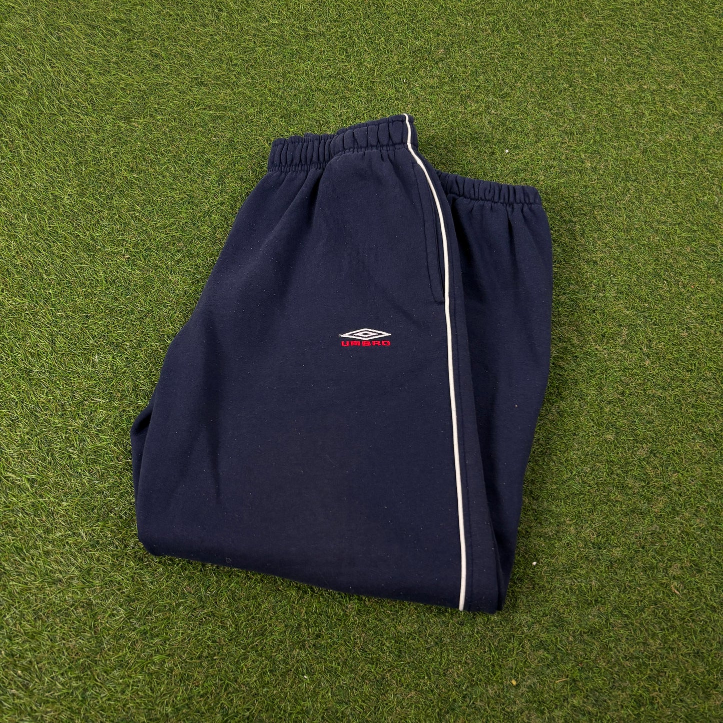 90s Umbro Wide Leg Cotton Joggers Blue Small