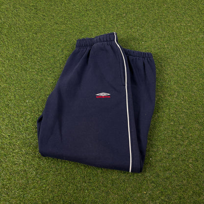 90s Umbro Wide Leg Cotton Joggers Blue Small