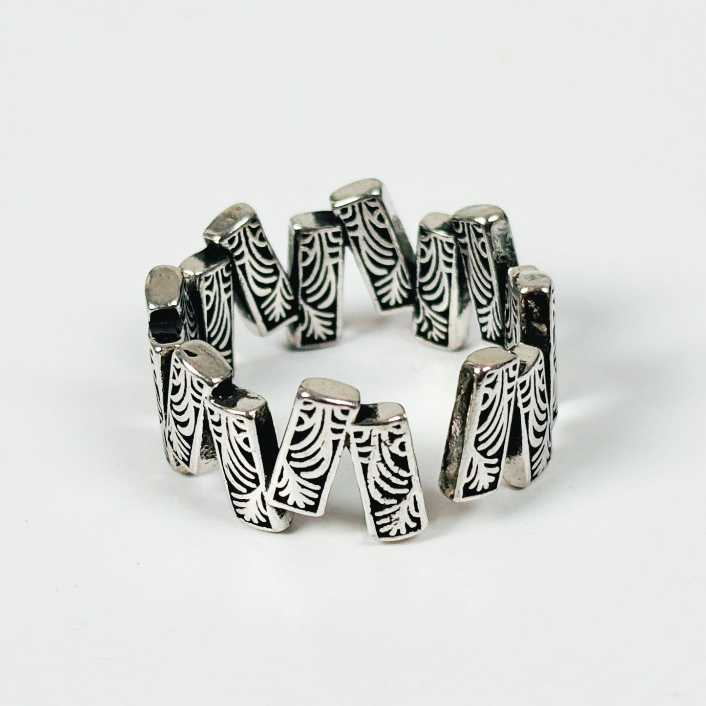 Vintage Etched Tribal Ring Adjustable