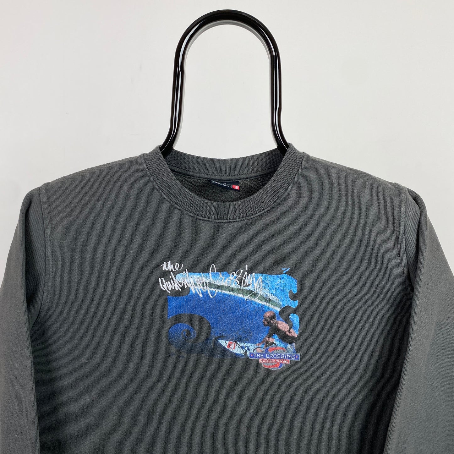 Retro Quiksilver Surf Sweatshirt Grey XS