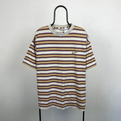 90s Nike Striped T-Shirt Brown XL