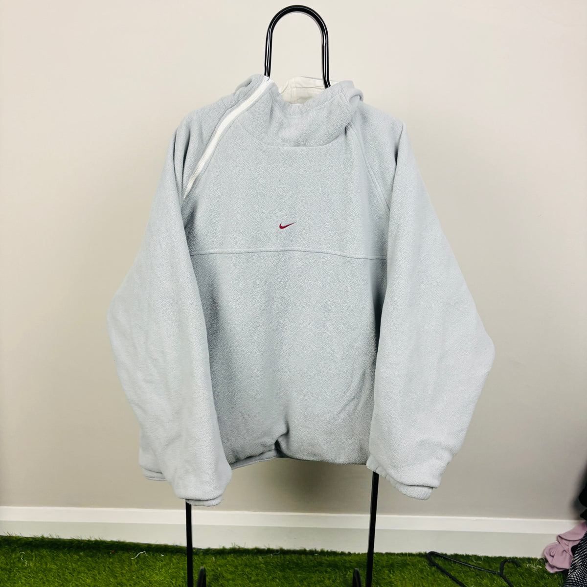 00s Nike Reversible Sidewinder Fleece Coat Jacket White Blue Large