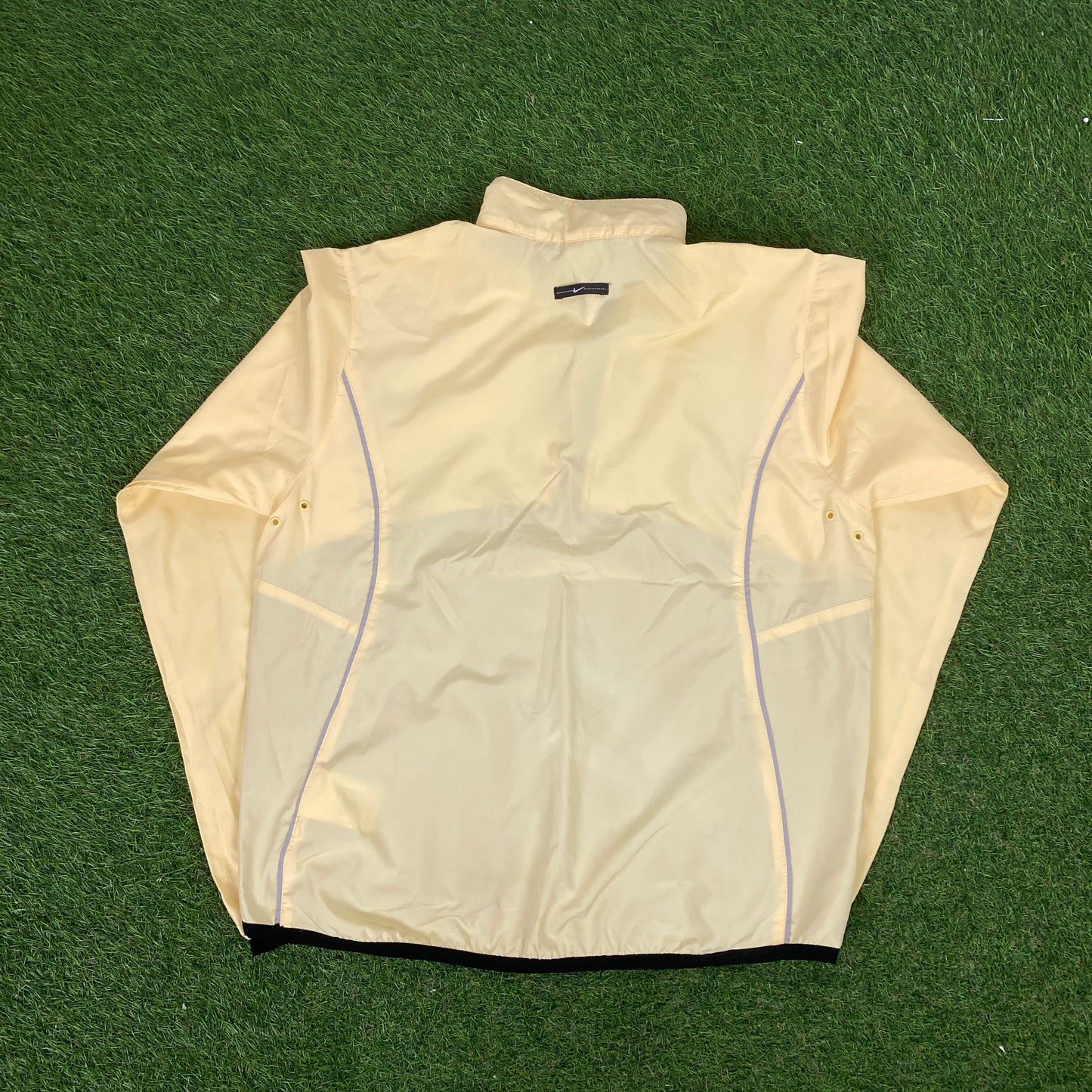 00s Nike Assymetrical Zip Windbreaker Jacket + Joggers Set Yellow Medium