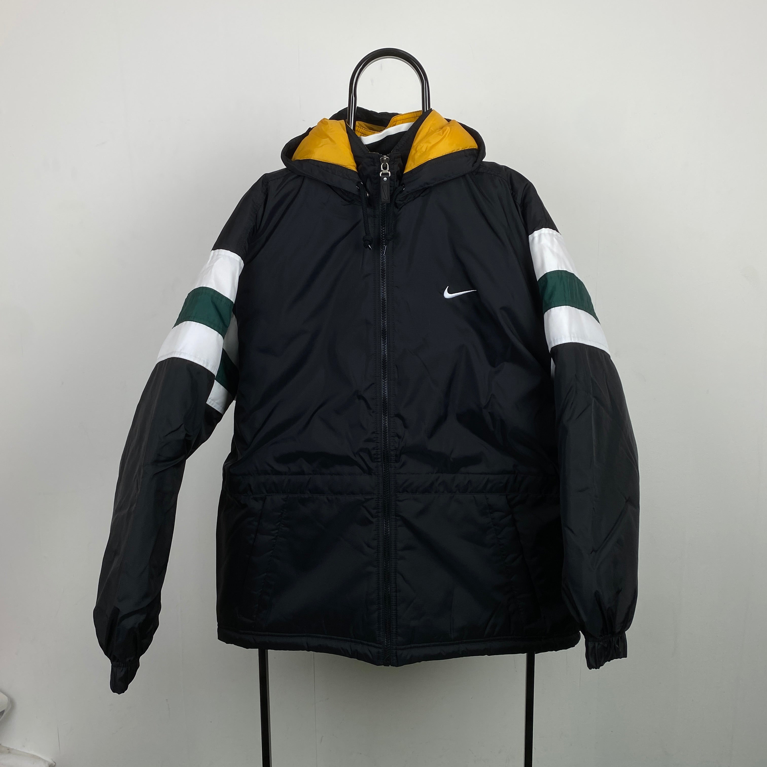 90s Nike Puffer Jacket Black Large