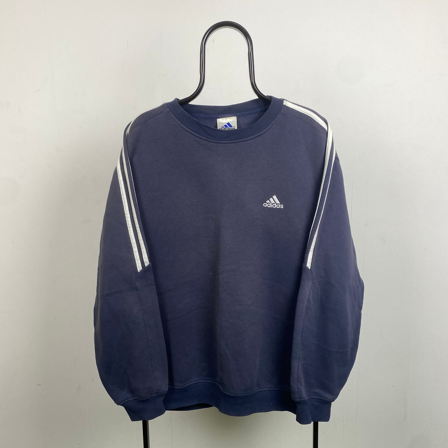 90s Adidas Sweatshirt Blue Large