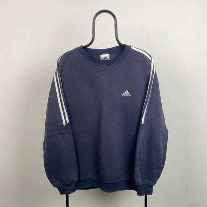 90s Adidas Sweatshirt Blue Large