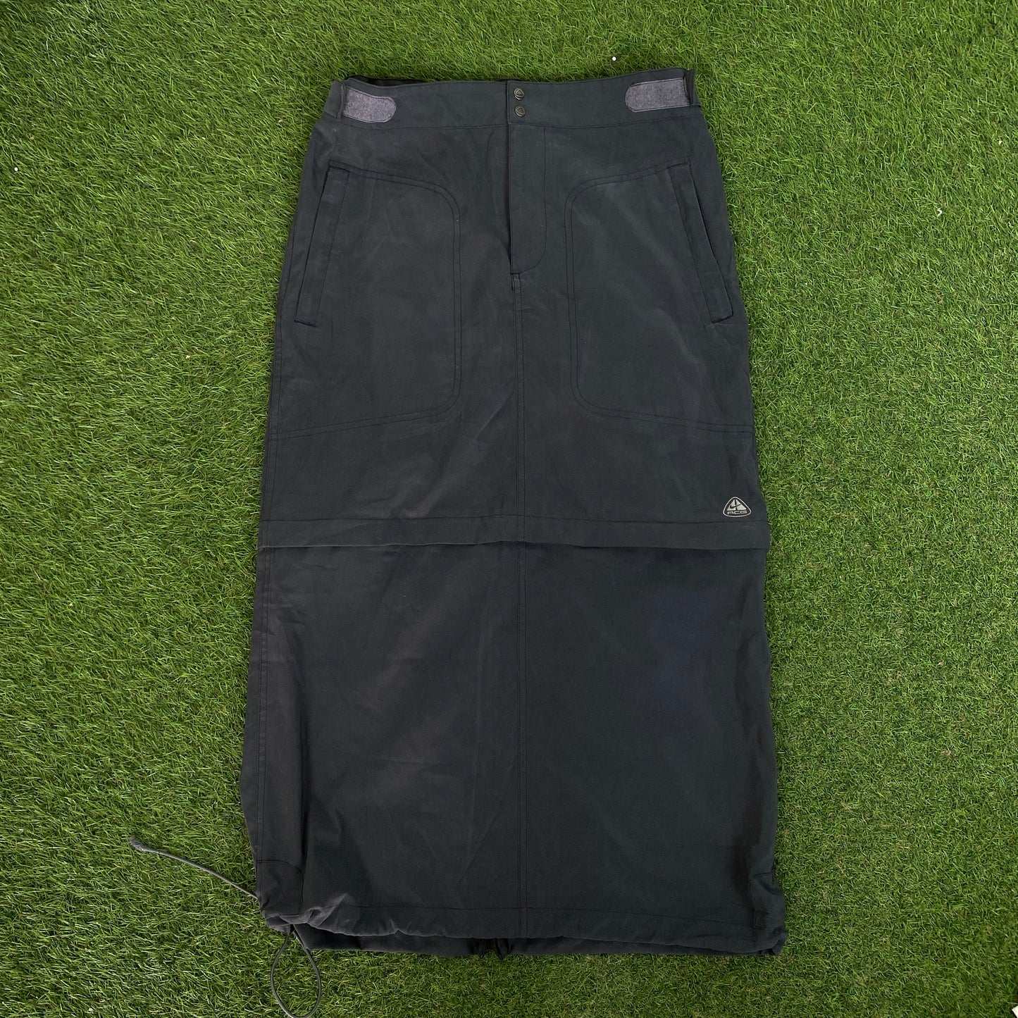 00s Nike ACG Zip Off Cinch Cargo Skirt Grey Small