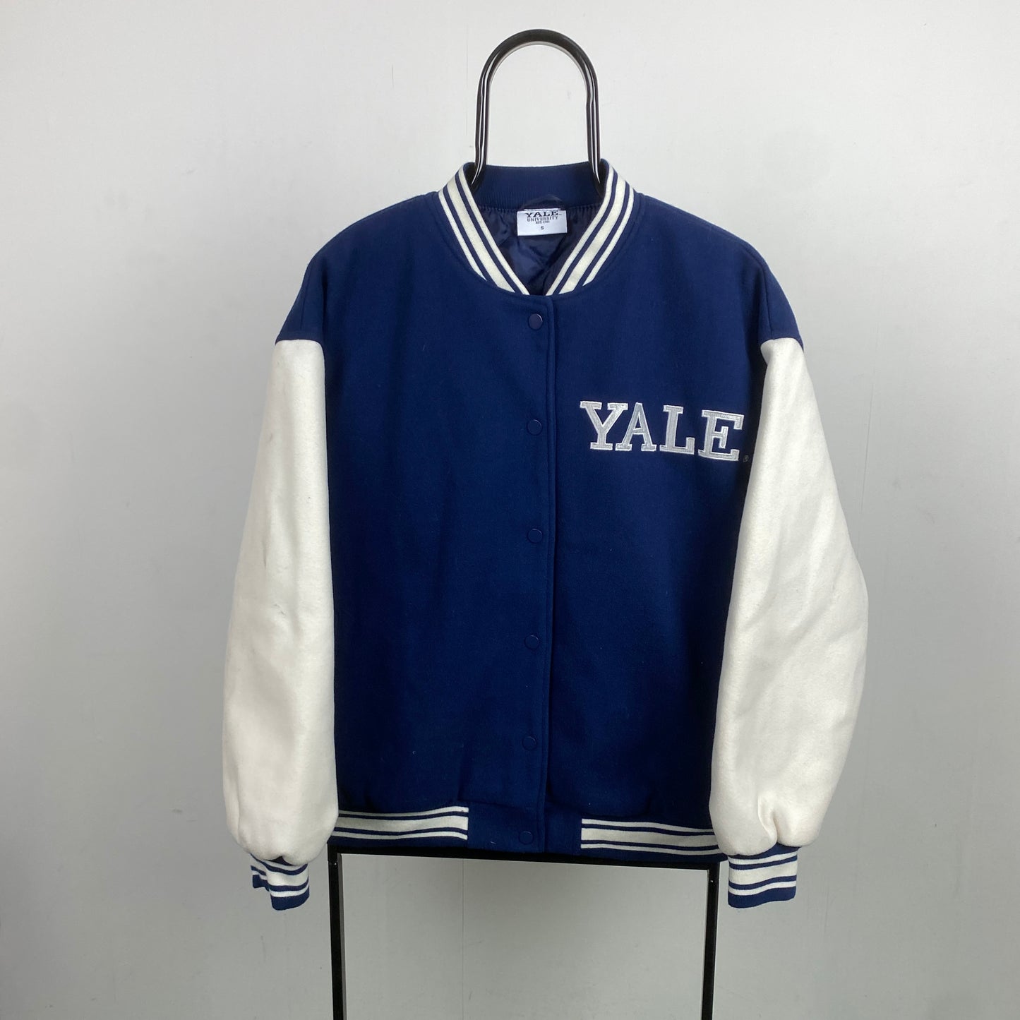 Retro Yale Varsity Wool Jacket Blue Small