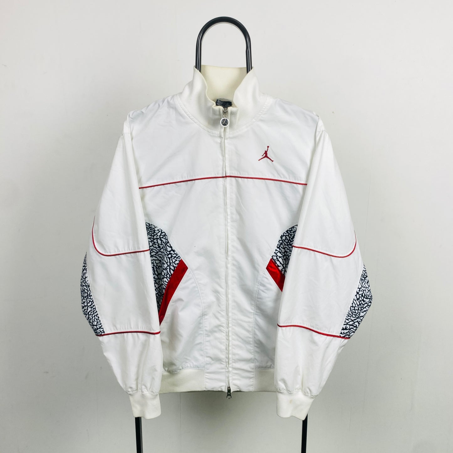 00s Nike Air Jordan Windbreaker Track Jacket White Small