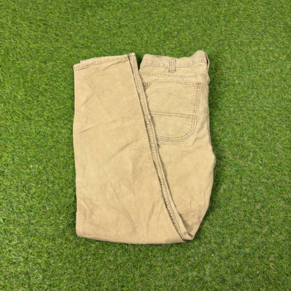 00s Carhartt Double Knee Trousers Joggers Brown Womens XS