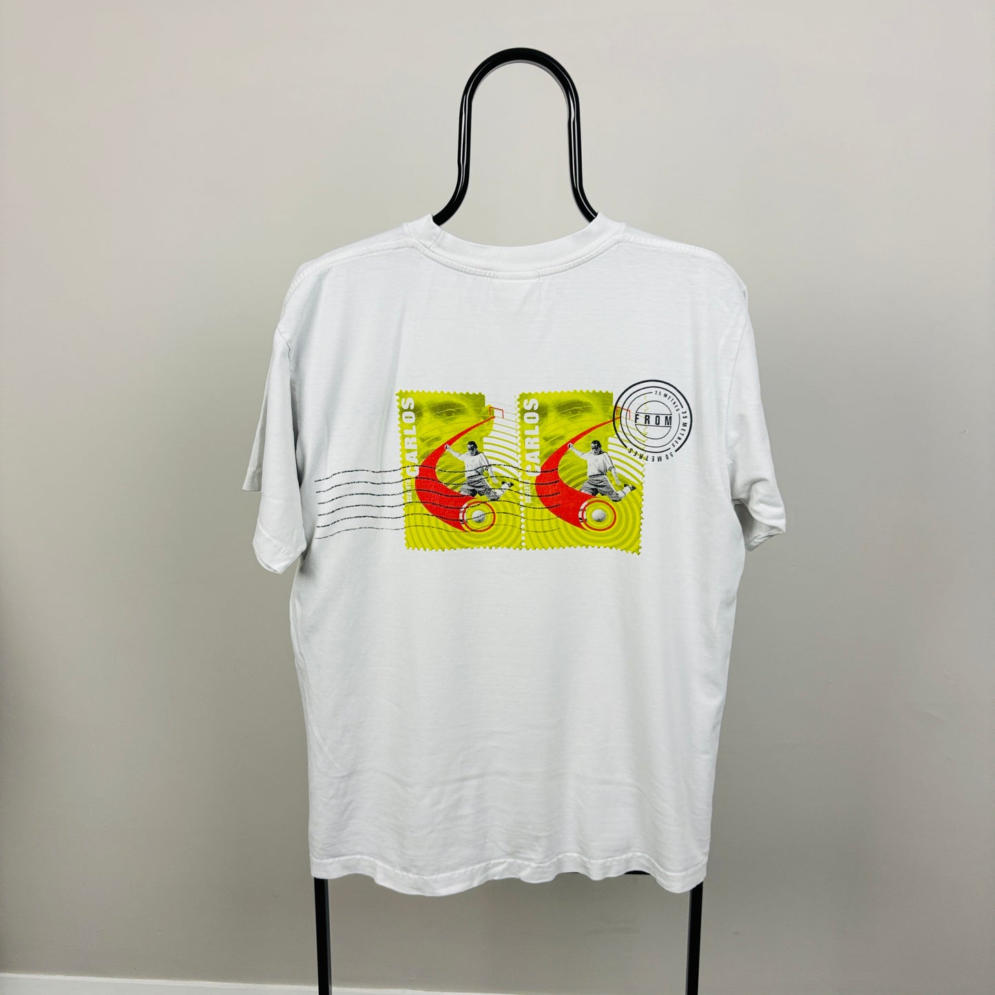 90s Nike Roberto Carlos Stamp T-Shirt White Small